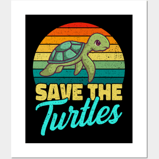 Save The Turtles Beach Ocean Sea Gift Posters and Art